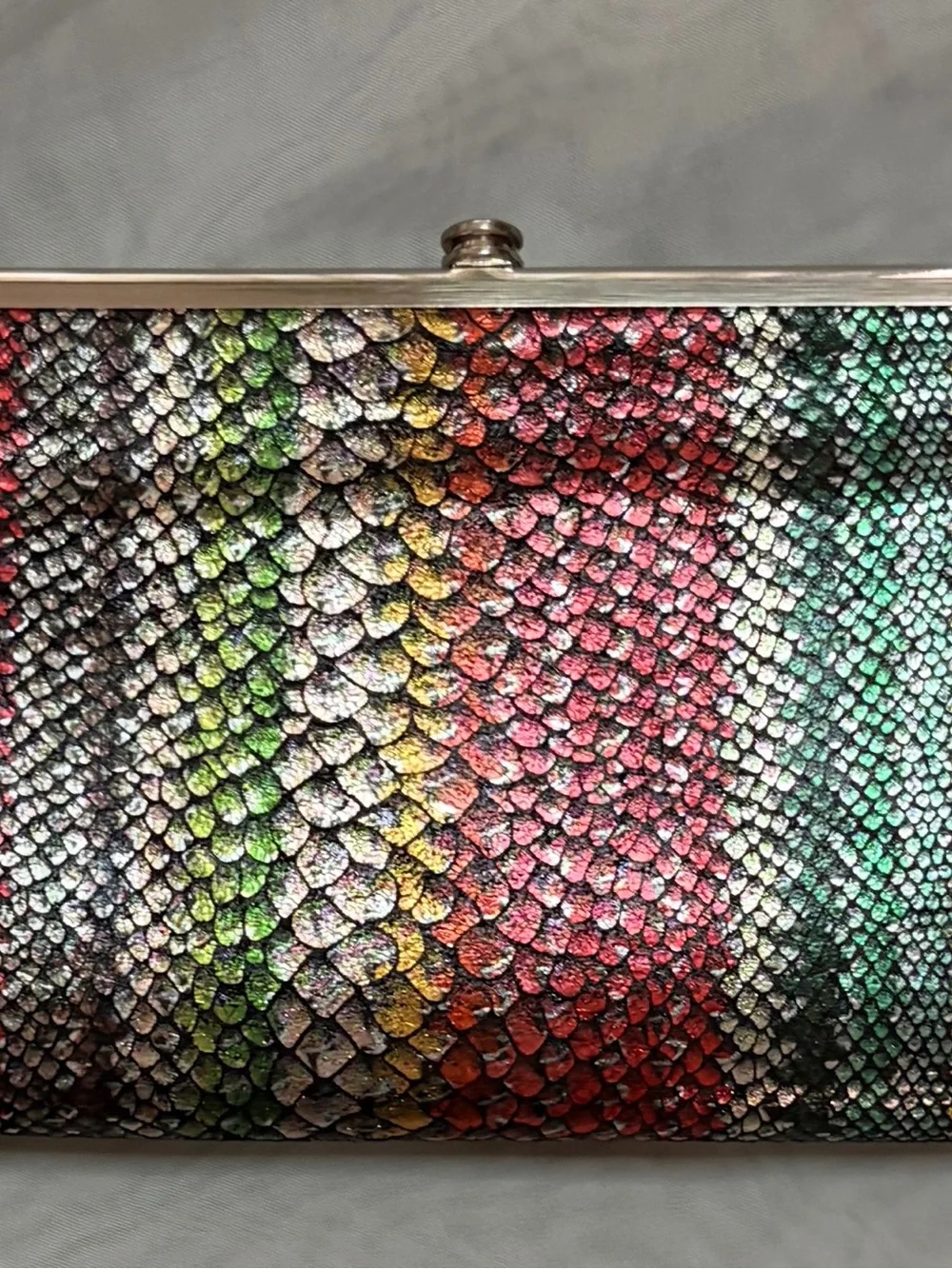 HOBO Lauren Clutch Wallet Multicolor Metallic Genuine Leather